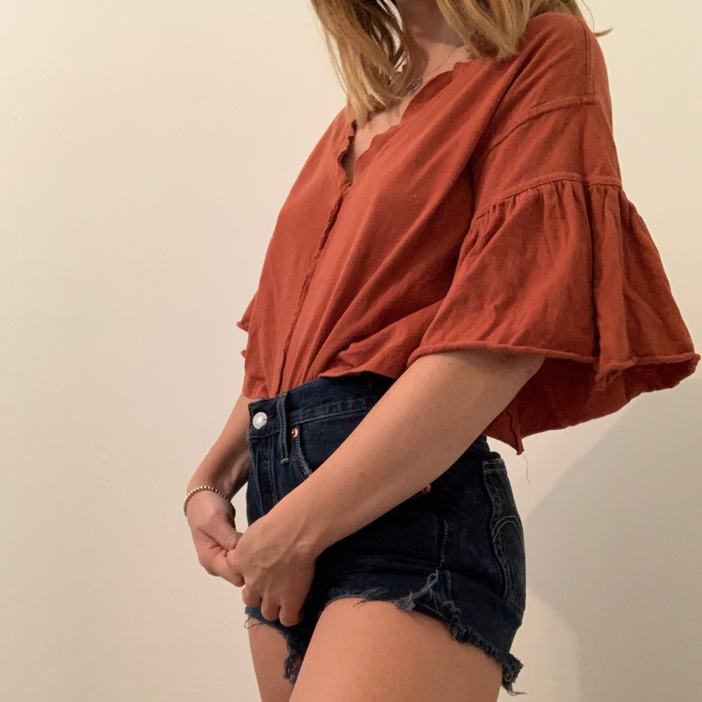 Urban Outfitters Rustic Orange Flowy Top
